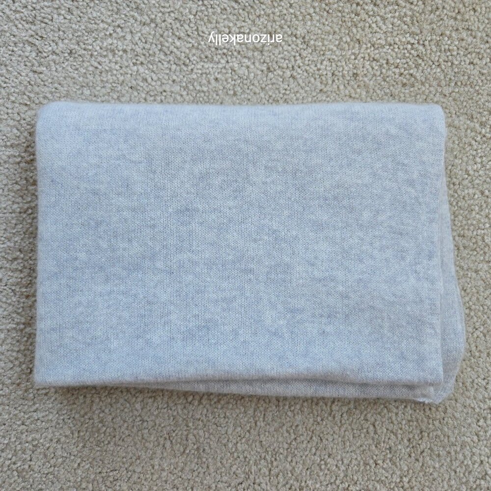 Margaret O'Leary Grey Knit Cashmere Scarf